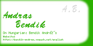 andras bendik business card